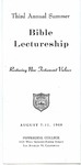 3rd Annual Summer Bible Lectureship -- Restoring New Testament Values (1960)