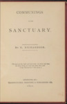 Communings in the Sanctuary by R. Richardson